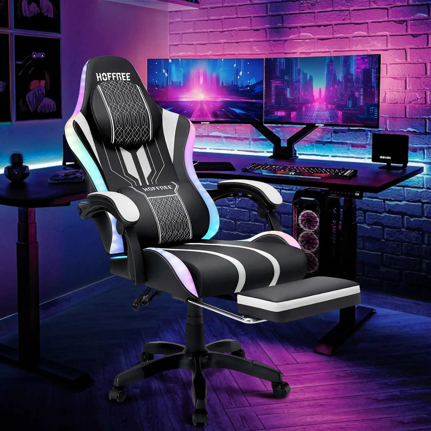 The Rave Gamer Hoffree Gaming Chair with LED and Speakers